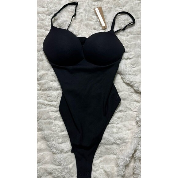 Skims Ultimate Push-Up Thong Bodysuit Onyx Small NWT - Picture 2 of 7